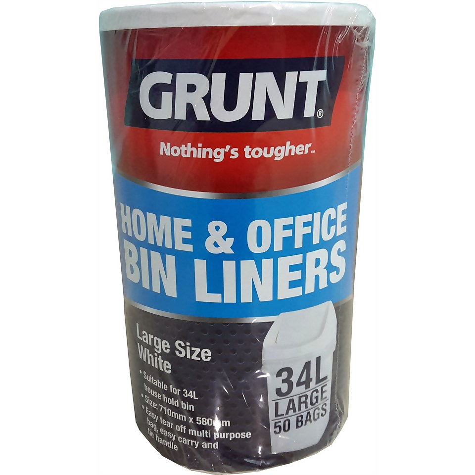 Grunt 34L Home Office Bin Liners - 50 Pack