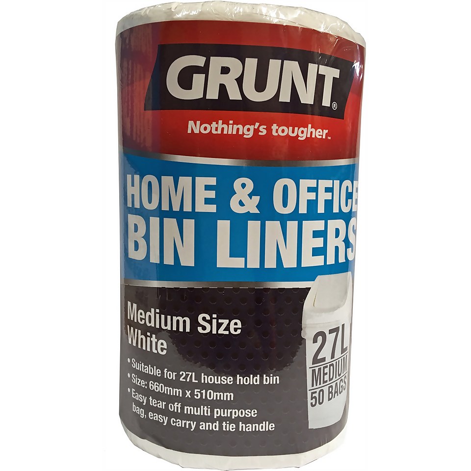 Grunt 27L Home Office Bin Liners - 50 Pack
