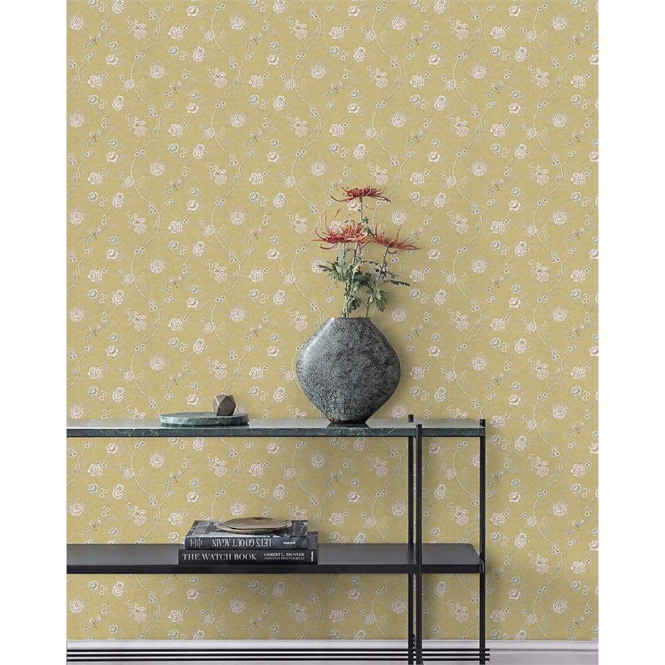 Grandeco Boutique Clarence Toulouse Green Wallpaper