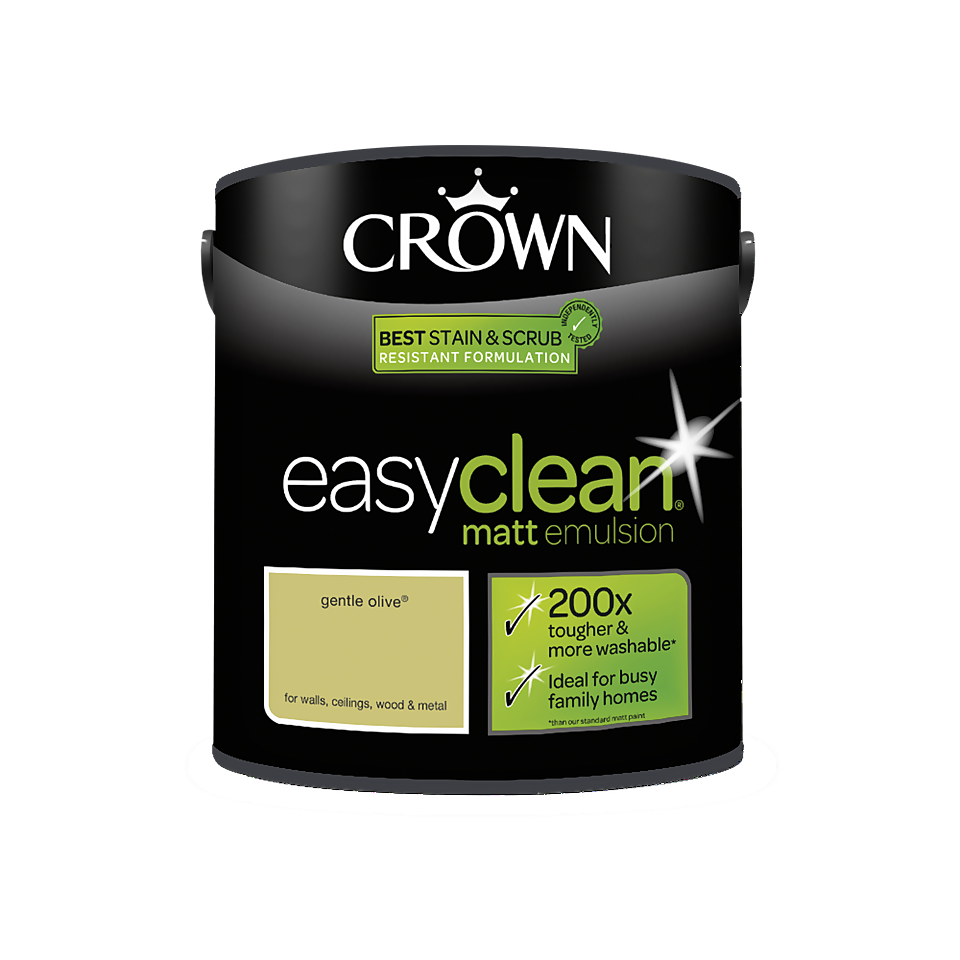 Crown Easyclean 200 Gentle Olive Matt Paint - 2.5L