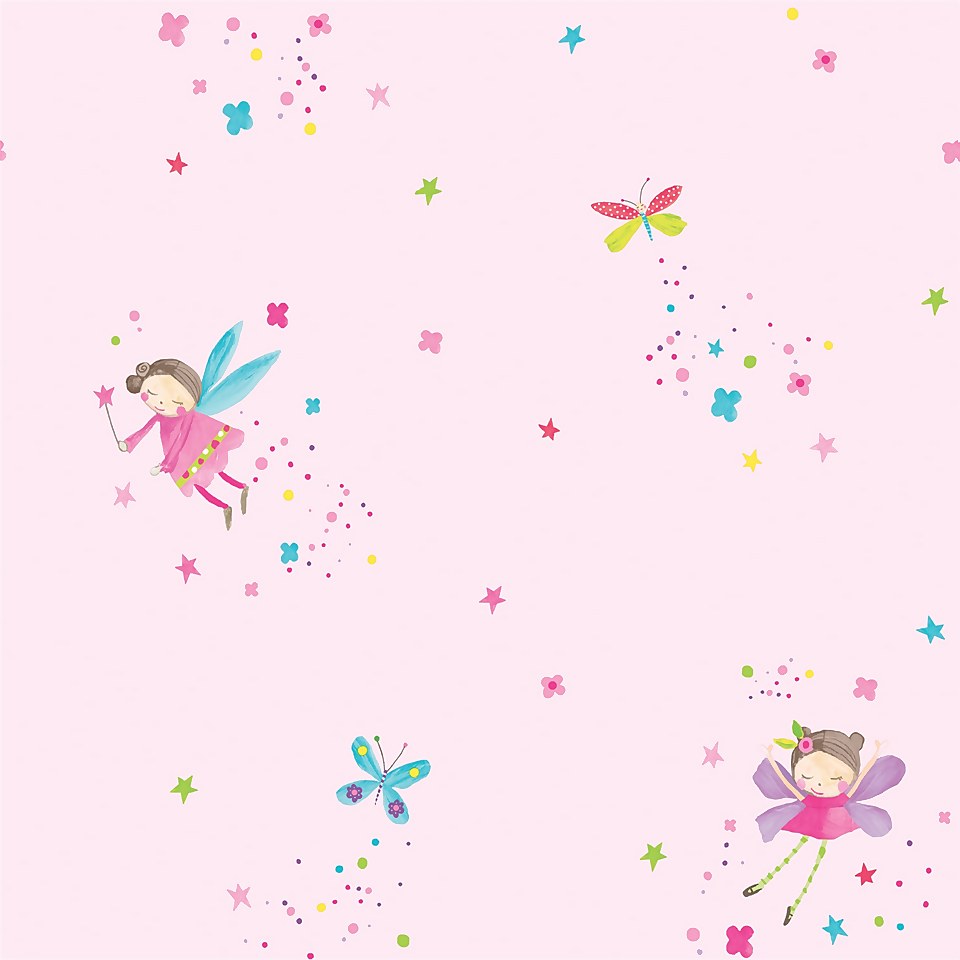 Arthouse Fairy Dust Kids Smooth Glitter Pink Wallpaper