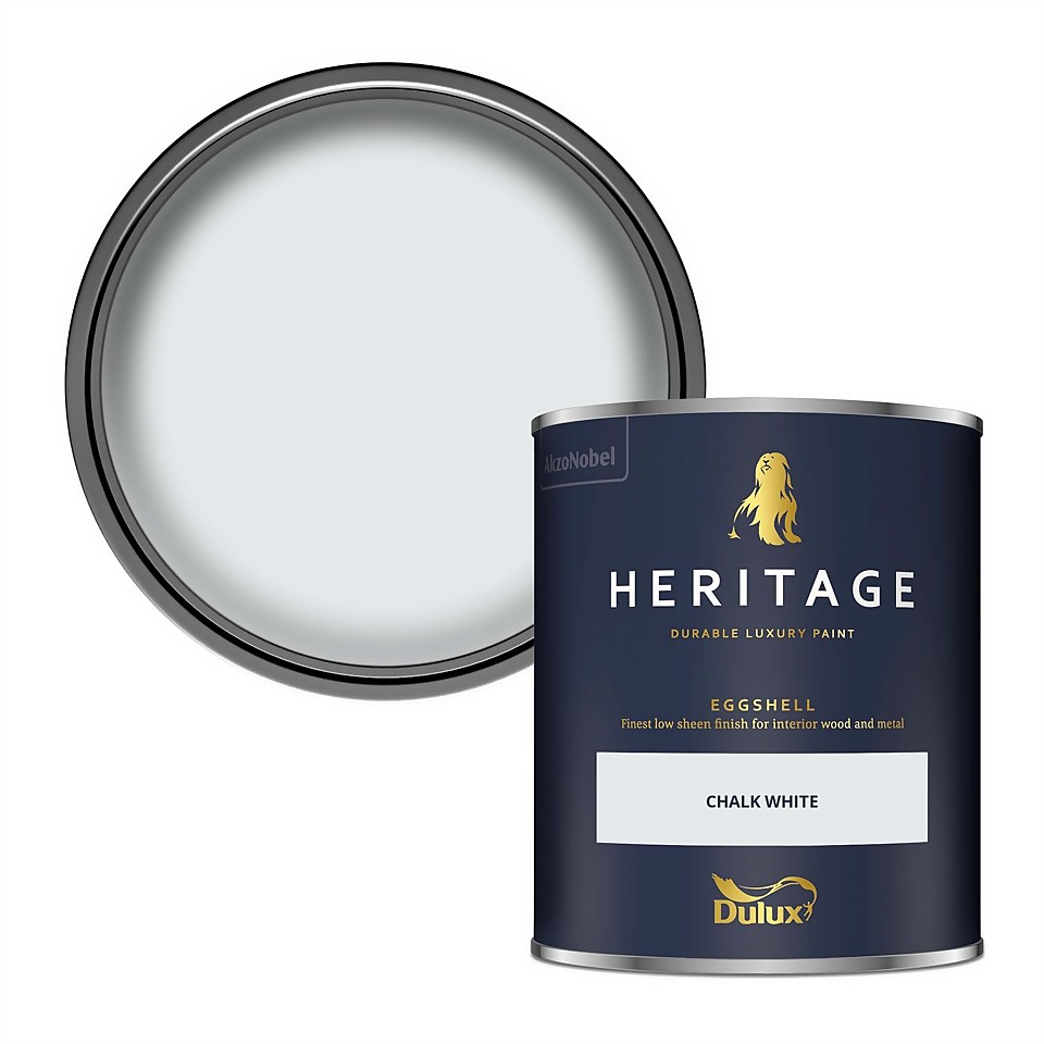 Dulux Heritage Eggshell Paint Chalk White 750ml Homebase