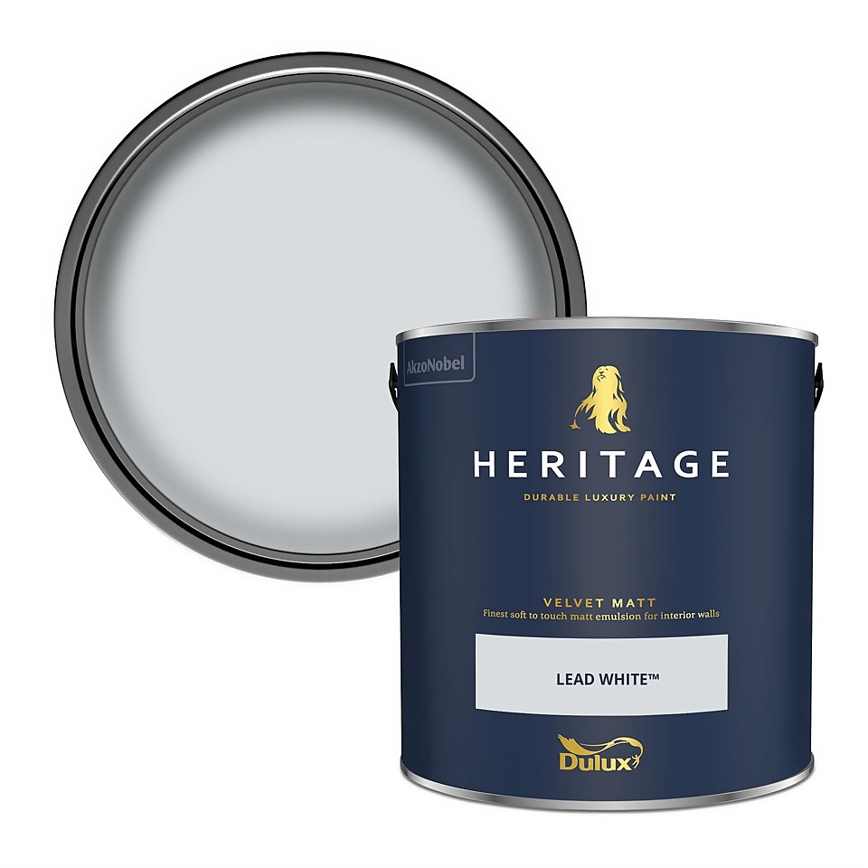 Dulux Heritage Matt Emulsion Paint Lead White - 2.5L