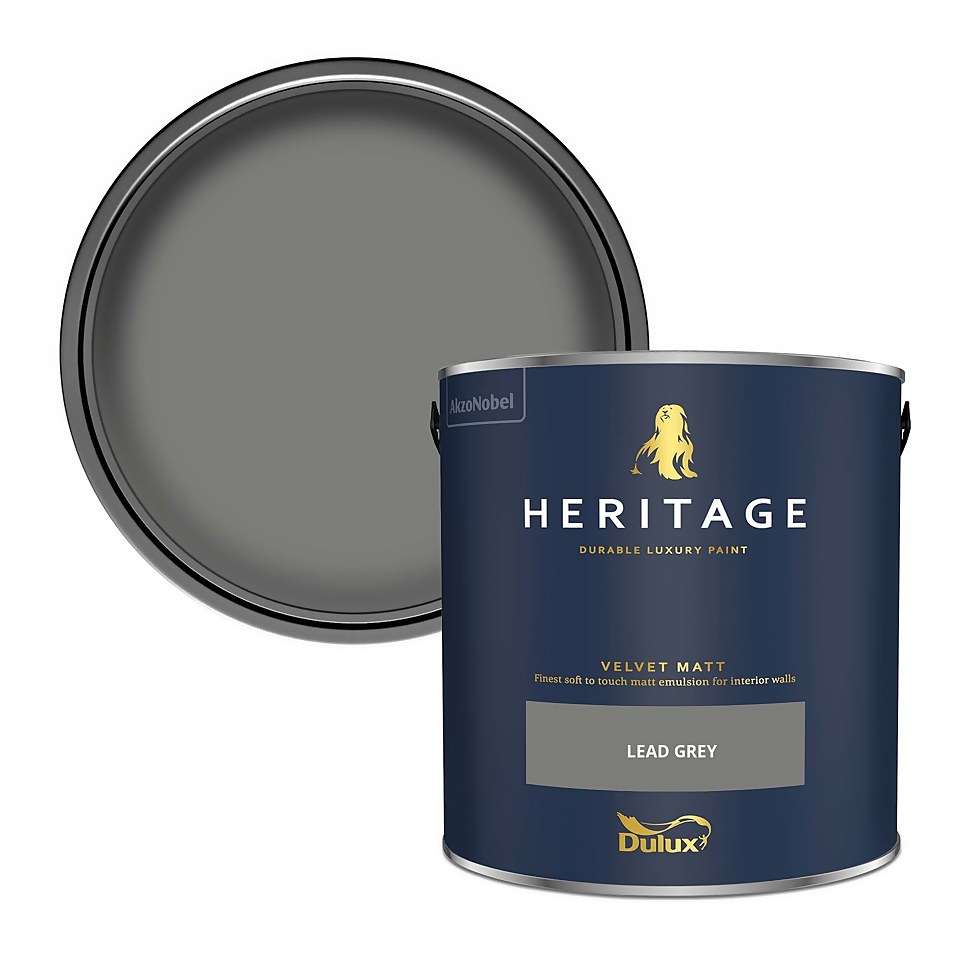 Dulux Heritage Matt Emulsion Paint Lead Grey - 2.5L