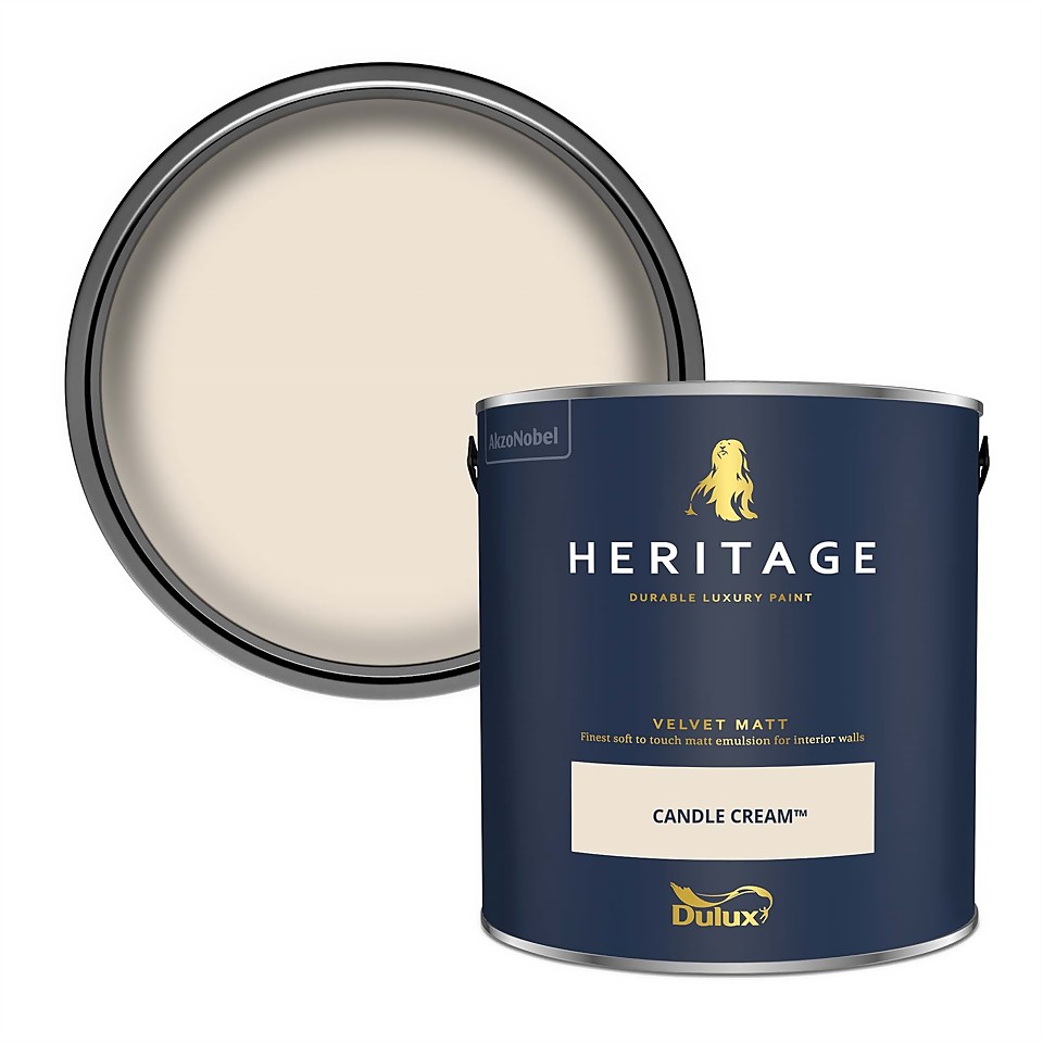 Dulux Heritage Matt Emulsion Paint Candle Cream - 2.5L