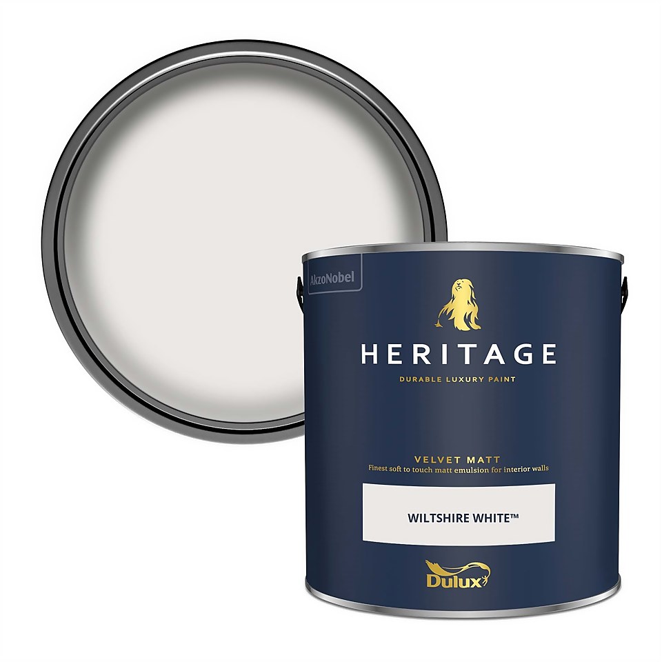 Dulux Heritage Matt Emulsion Paint Wiltshire White - 2.5L