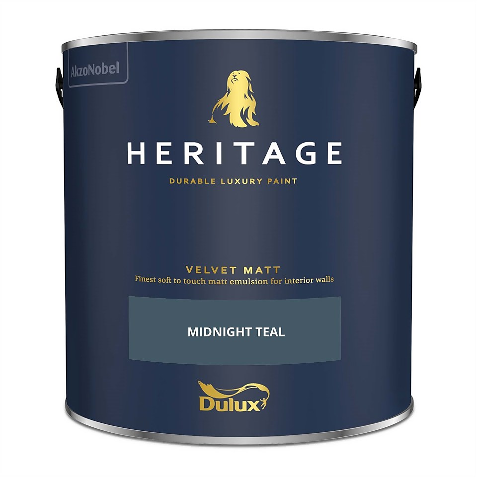 Dulux Heritage Matt Emulsion Paint Midnight Teal - 2.5L