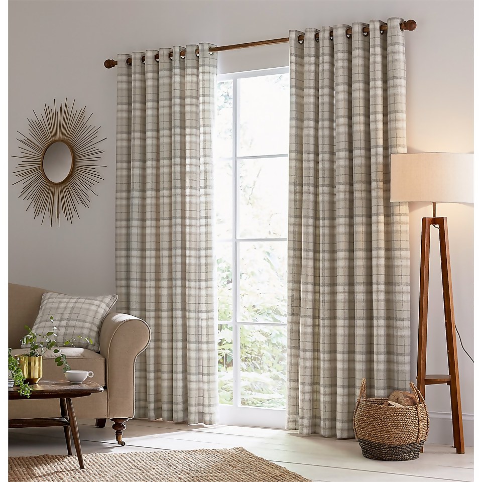 Helena Springfield Harriet Lined Curtains 66 x 54 - Taupe