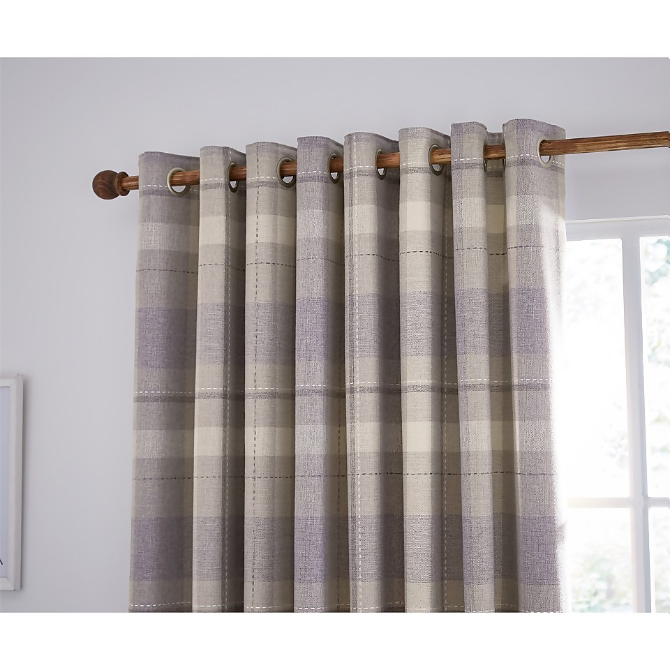 Helena Springfield Nora Lined Curtains 66 x 90 - Grape