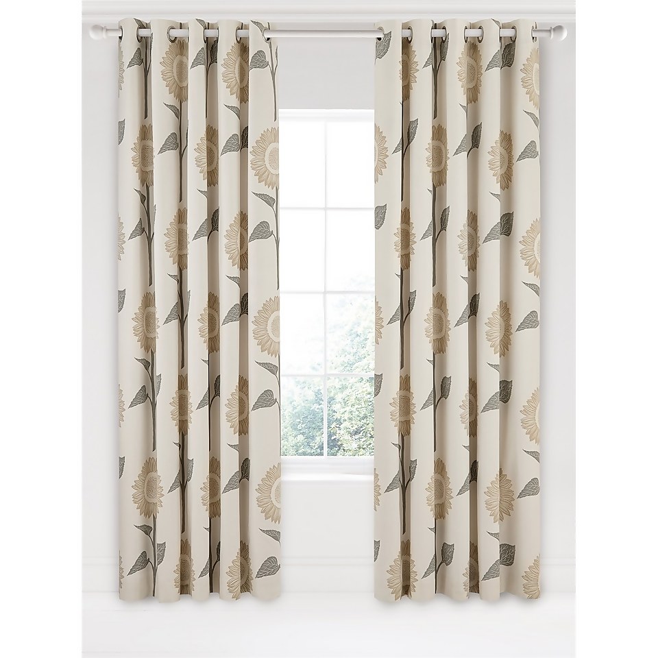 Sanderson Home Sundial Lined Curtains 66 x 90 - Linen