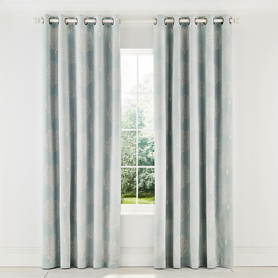 Sanderson Home Coraline Lined Curtains 66 x 90 - Marine