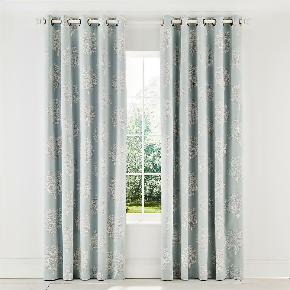 Sanderson Home Coraline Lined Curtains 66 x 72 - Marine