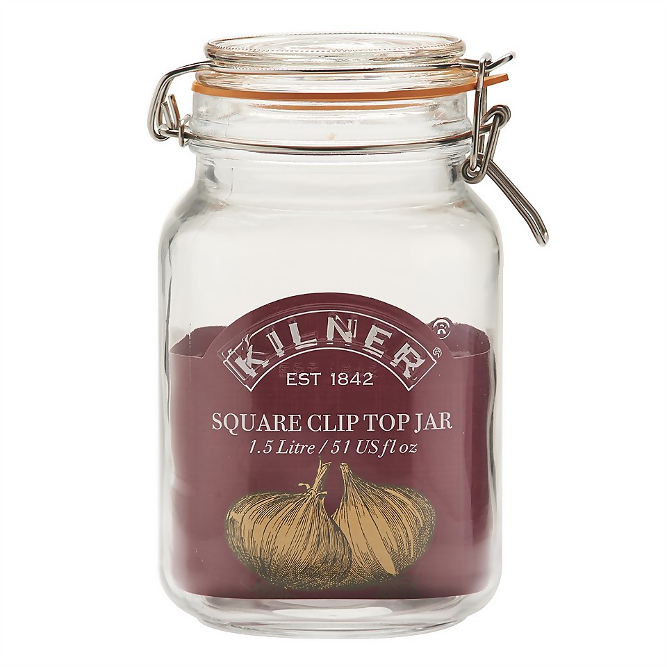 Kilner Clip Top Square Jar - 1.5L