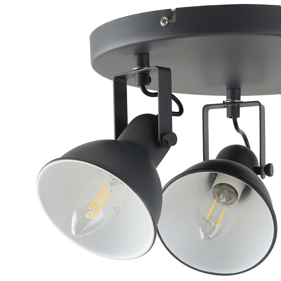 Alfie 3 Lamp Spotlight Plate - Grey