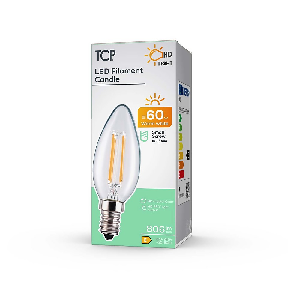 TCP Lightbulbs Filament Candle 60W Ses Warm