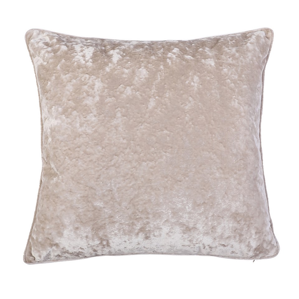 Large Crushed Velvet Cushion - Champagne - 58x58cm