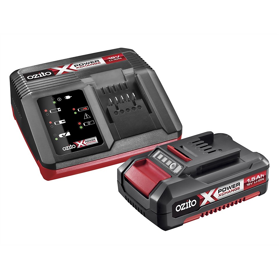 Ozito by Einhell Power X Change 18V 1.5Ah Battery & Charger Pack