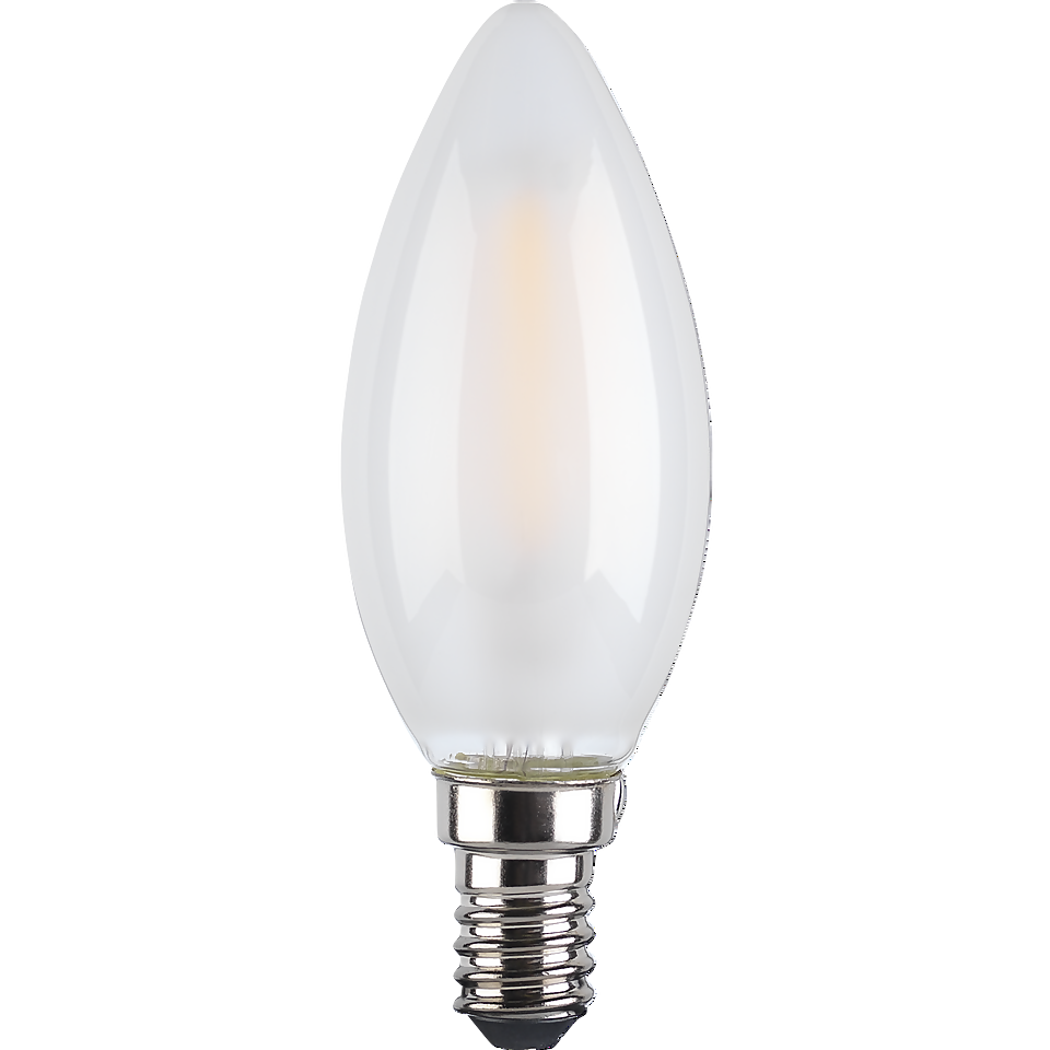 TCP LED Filament Candle 4W E14 Coated Light Bulb