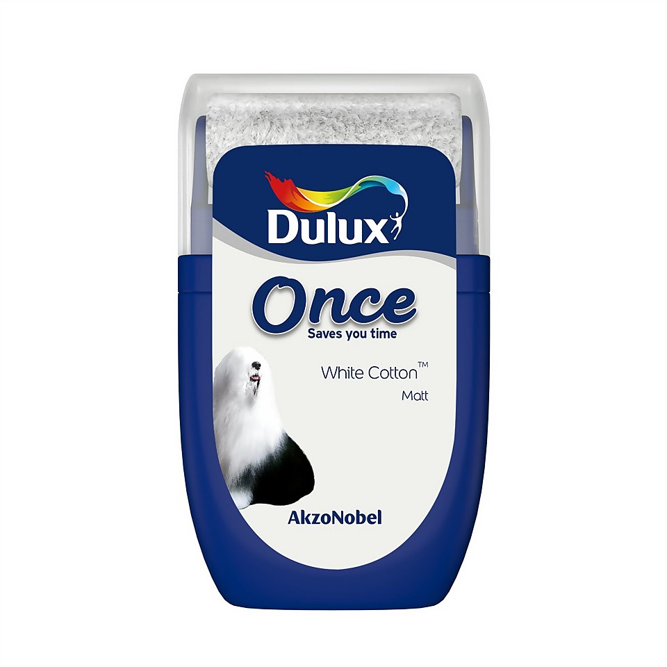 Dulux Once White Cotton Tester Paint - 30ml