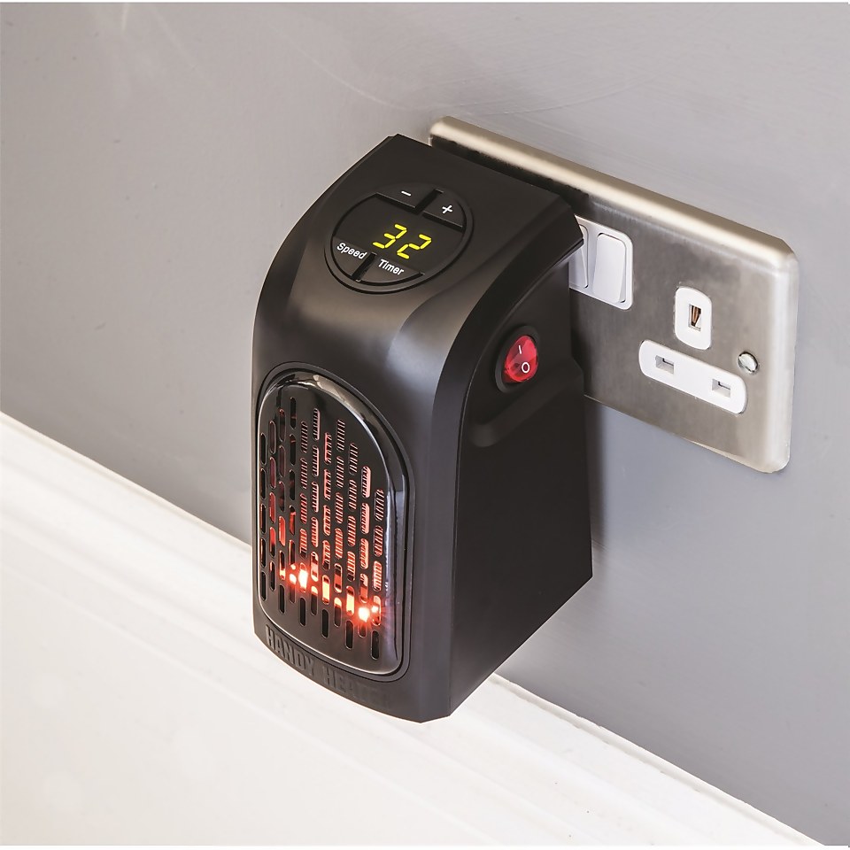 JML Handy Heater Electric Heater Plug-in in Black - 500W