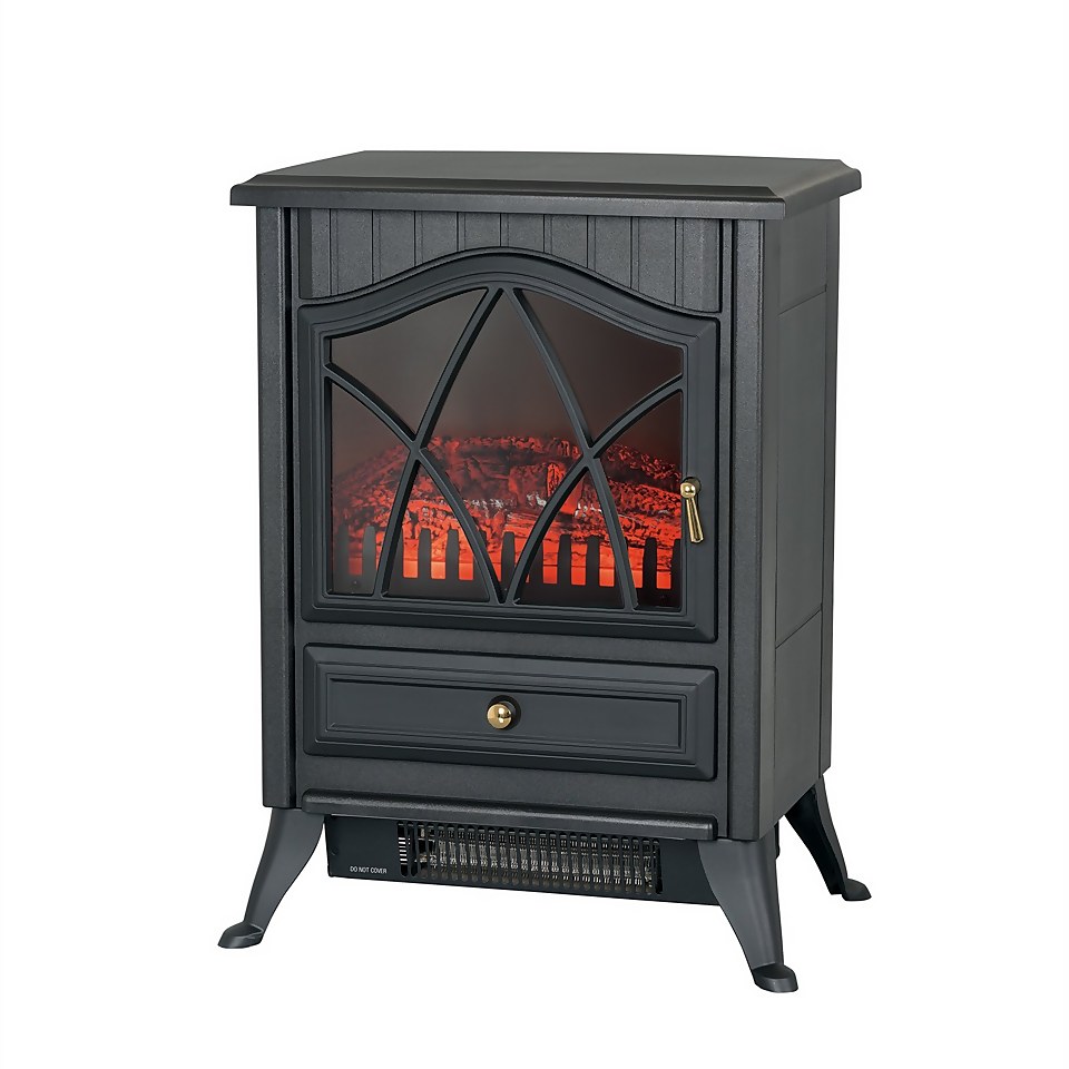 Arlec 1800W Flame Effect Electric Fireplace Heater - Black