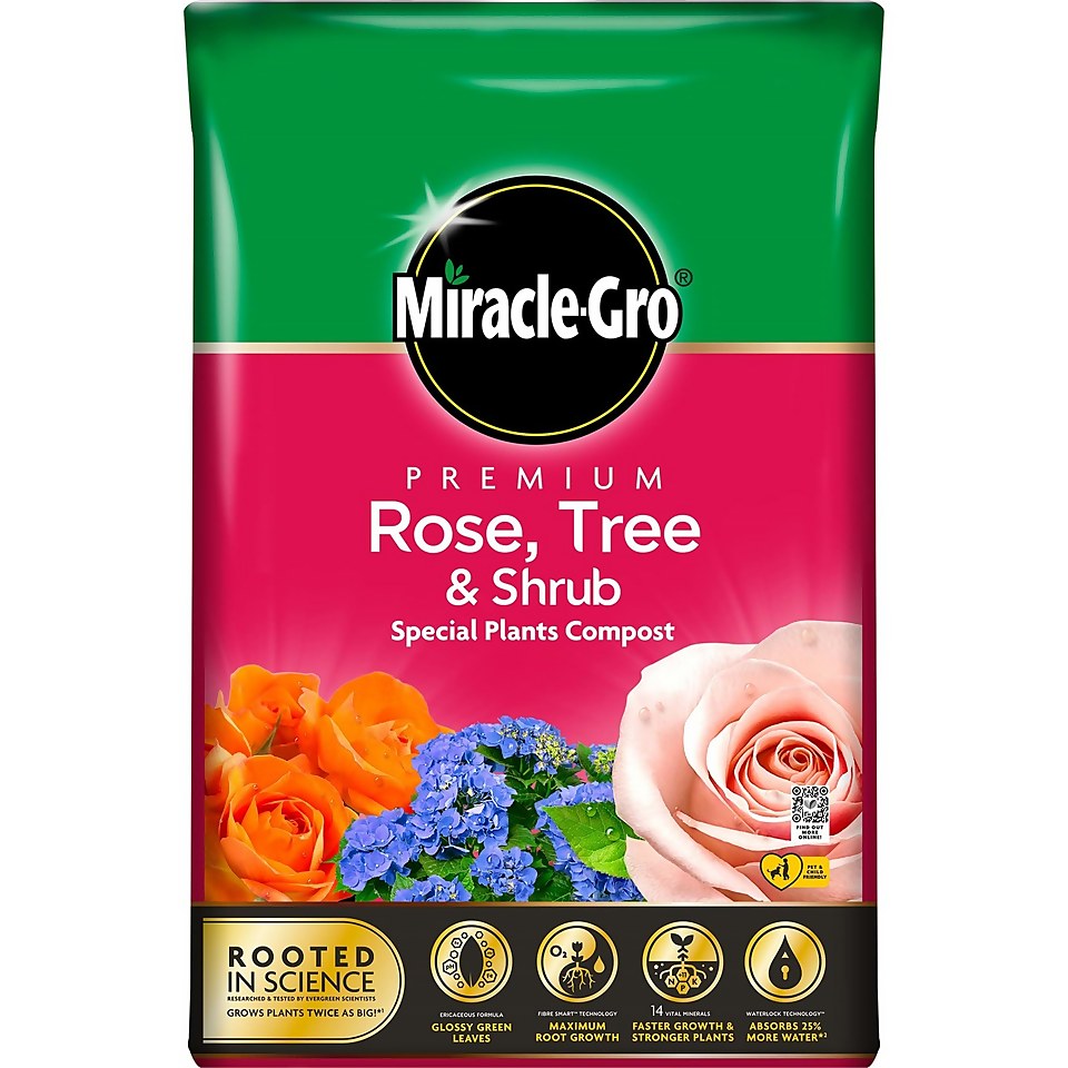 Miracle Gro Premium Rose Tree Shrub Compost - 40L