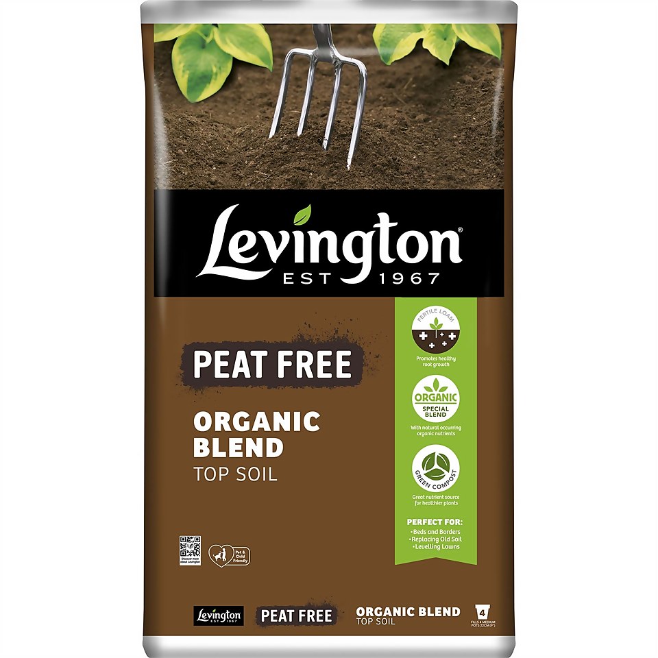 Levington Peat Free Organic Blend Top Soil - 20L
