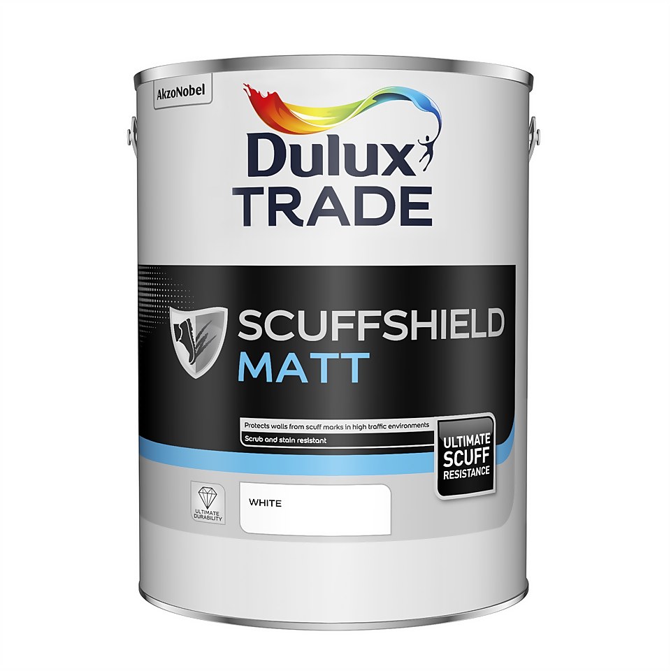 Dulux Trade Scuffshield Matt Emulsion Paint White - 5L