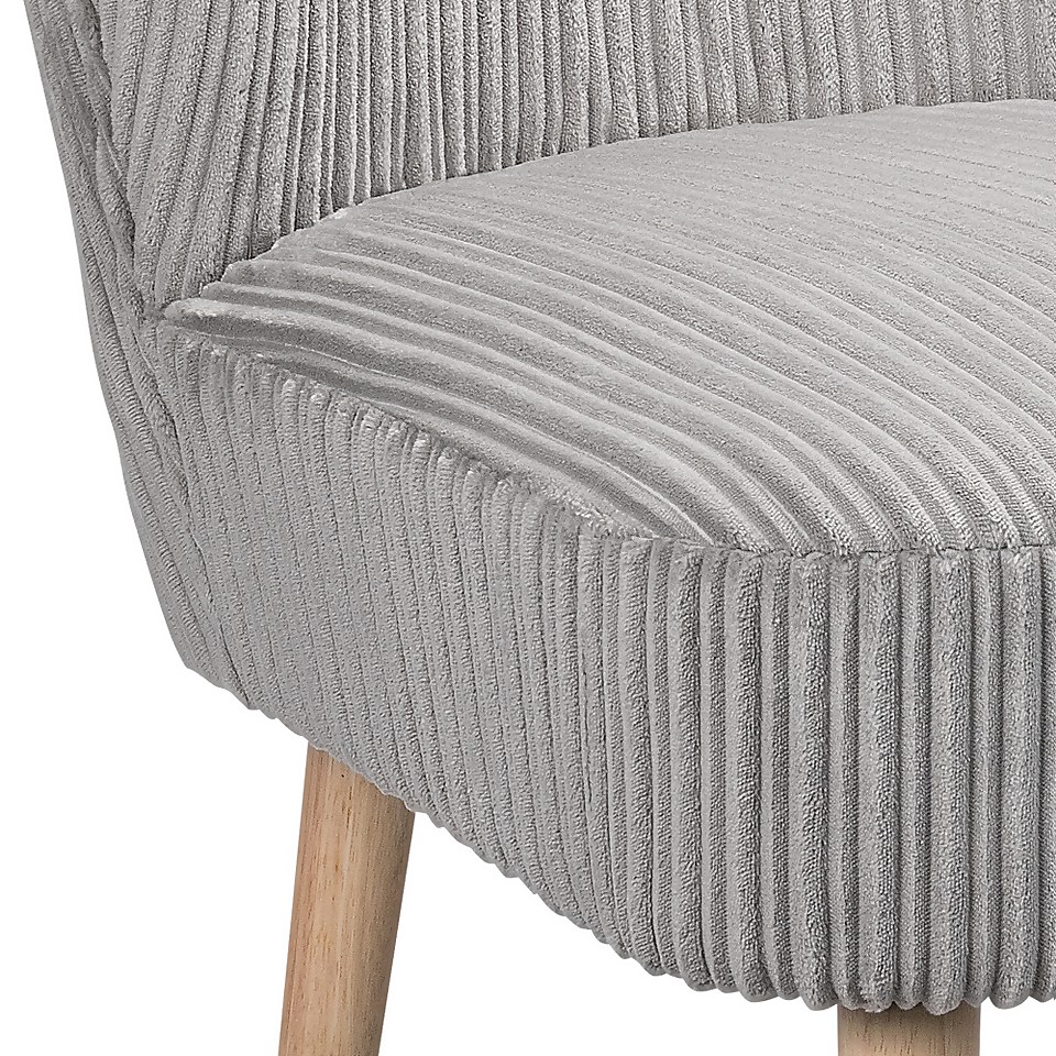 Jerry Jumbo Cord Occasional Chair - Grey