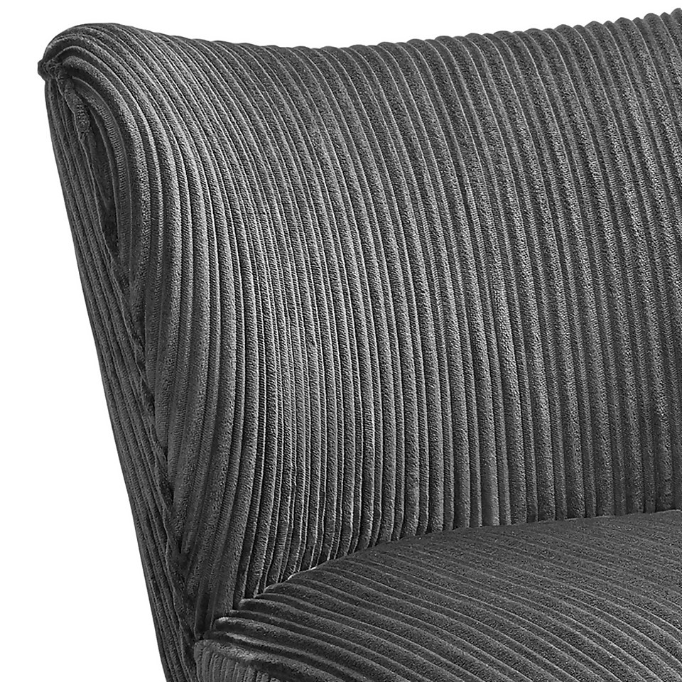 Jerry Jumbo Cord Occasional Chair - Charcoal