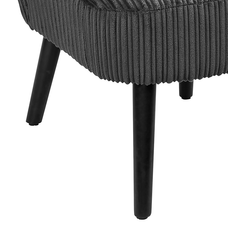 Jerry Jumbo Cord Occasional Chair - Charcoal