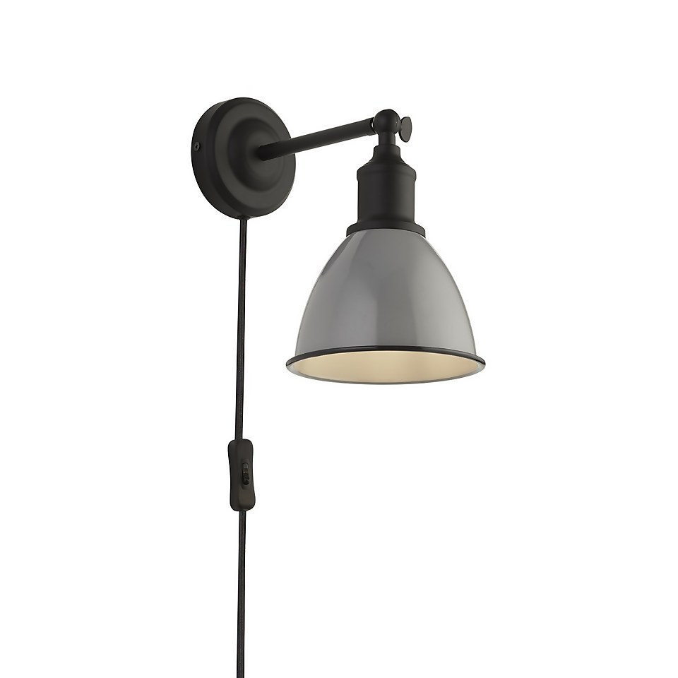 Country Living Farmhouse Plug In Wall Light - Grey