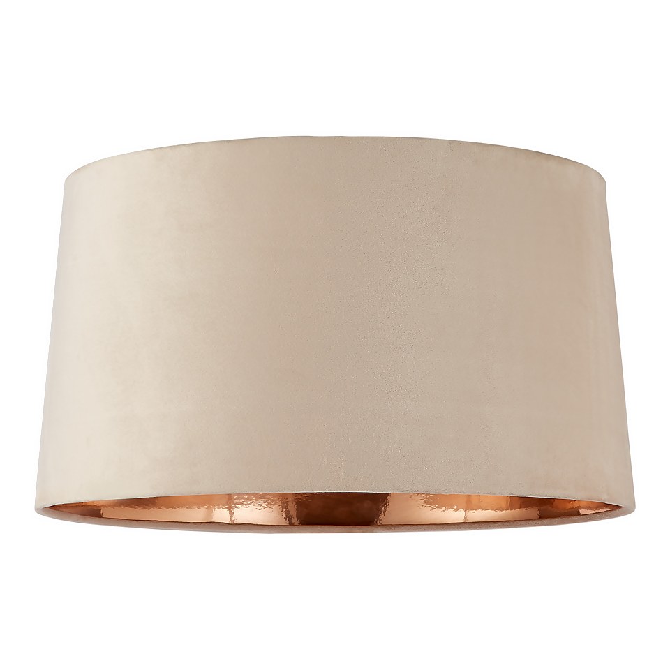 House Beautiful Samet Velvet Drum Shade - Champagne - 45cm