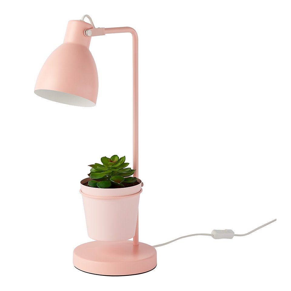 House Beautiful Bobby Plant Task Lamp - Pink