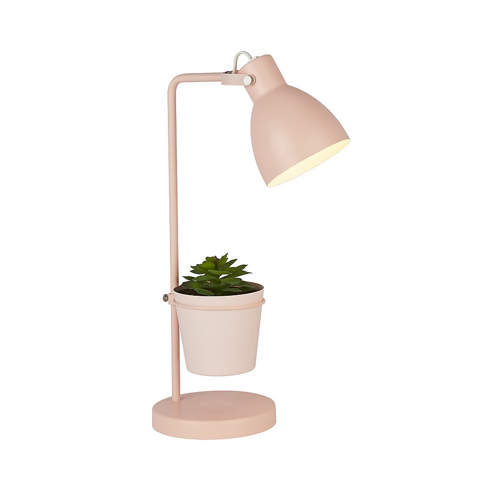 House Beautiful Bobby Plant Task Lamp - Pink