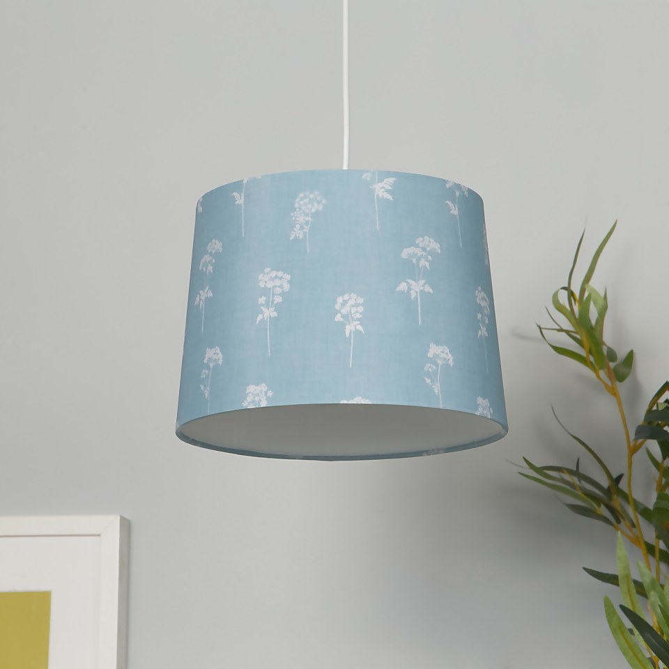 Country Living Annabelle Patterned Cotton Drum Lamp Shade - 25cm