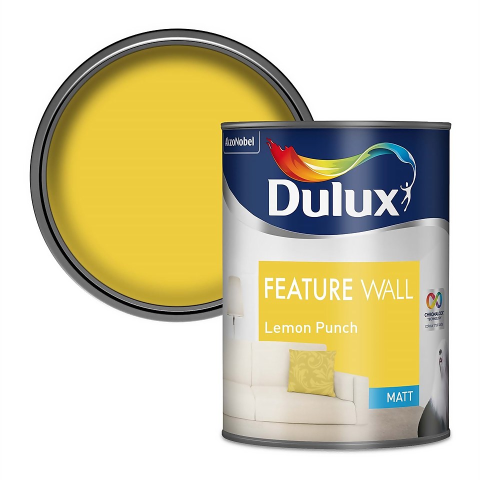 Dulux Feature Wall Lemon Punch - Matt Emulsion Paint - 1.25L