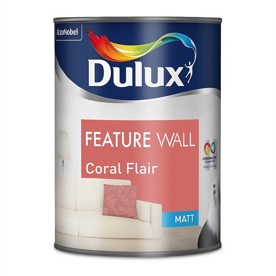 Dulux Feature Wall Coral Flair - Matt Paint - 1.25L