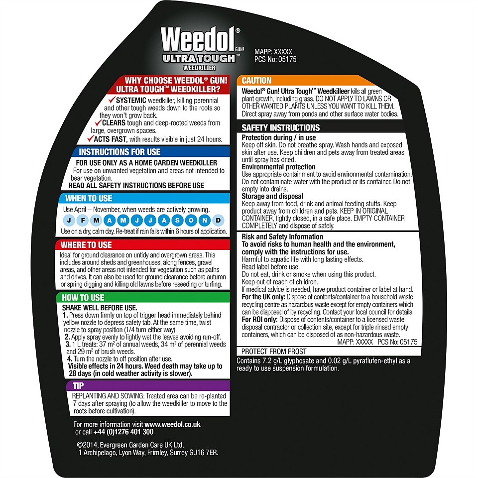 Weedol Gun! Ultra Tough Ready To Use Weedkiller - 1L