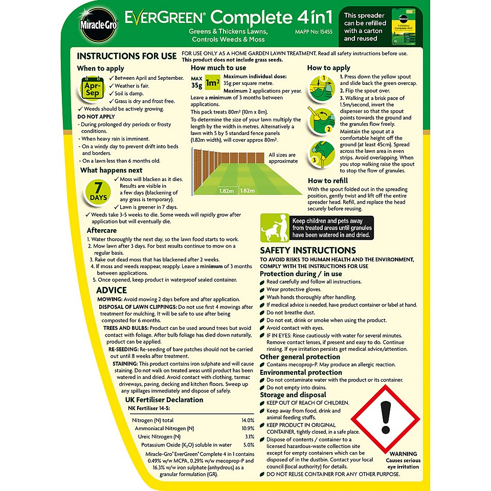 Miracle-Gro EverGreen Complete 4-in-1 Spreader - 80m²
