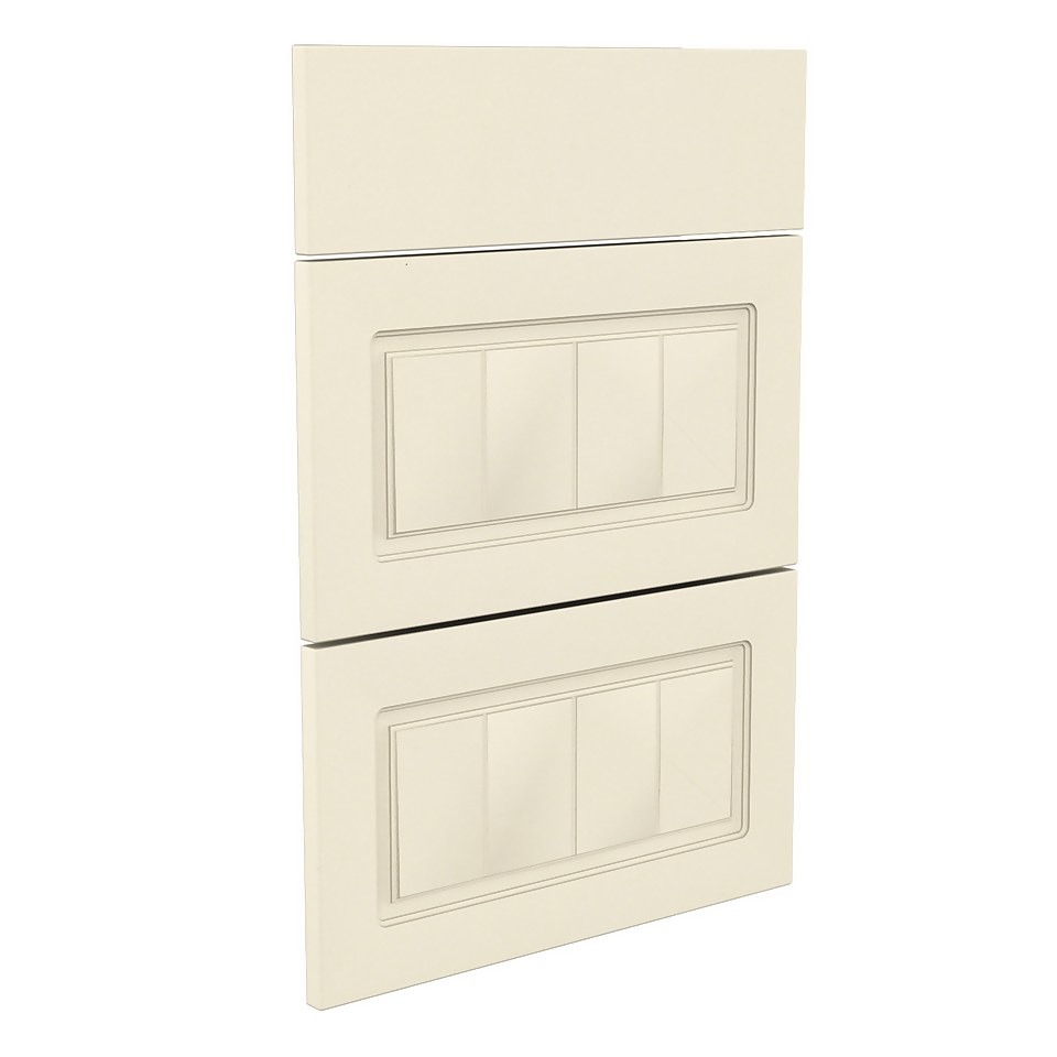 Country Shaker Kitchen 3 Drawer fronts (W)497mm - Cream