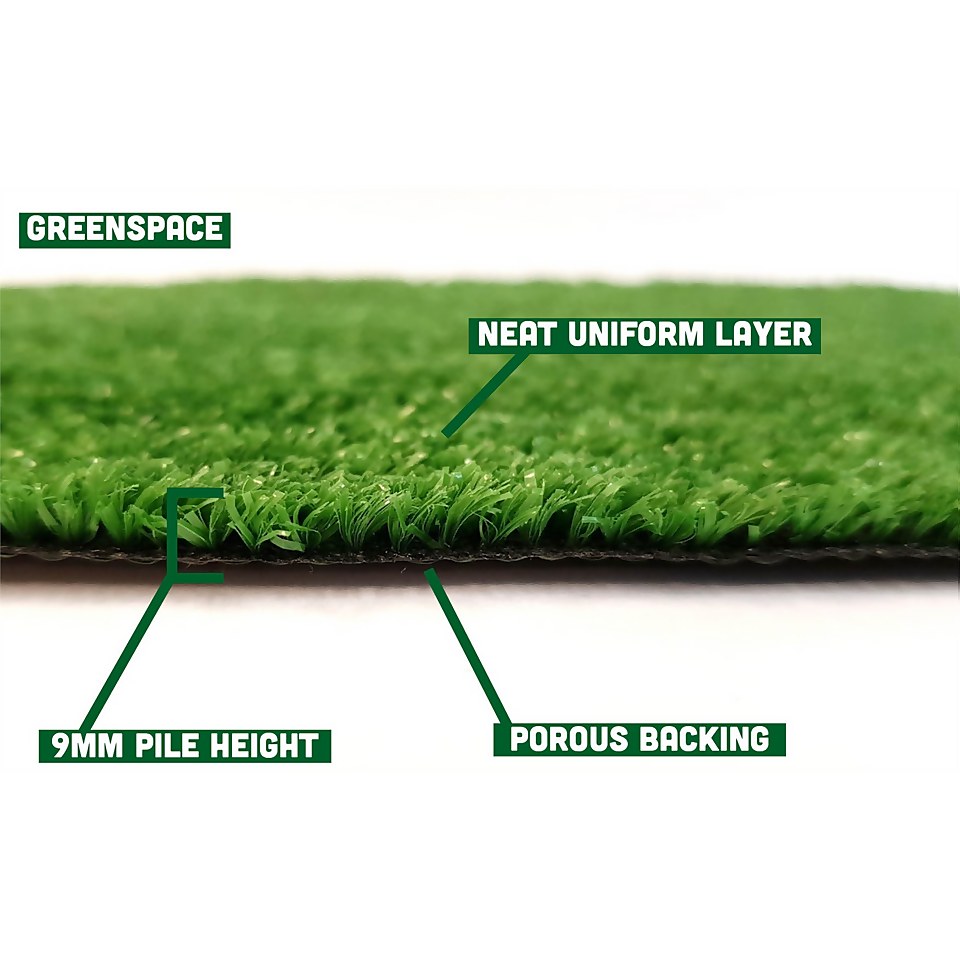 Nomow 9mm Greenspace - 4m Width Roll - Artificial Grass