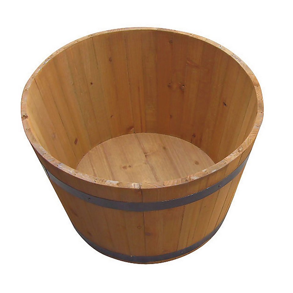 Half Whiskey Wooden Barrel - 56cm
