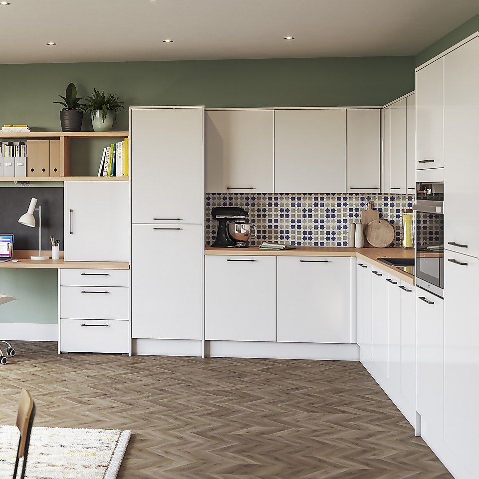 Modern Slab Kitchen Cabinet Door (W)497mm - Gloss White