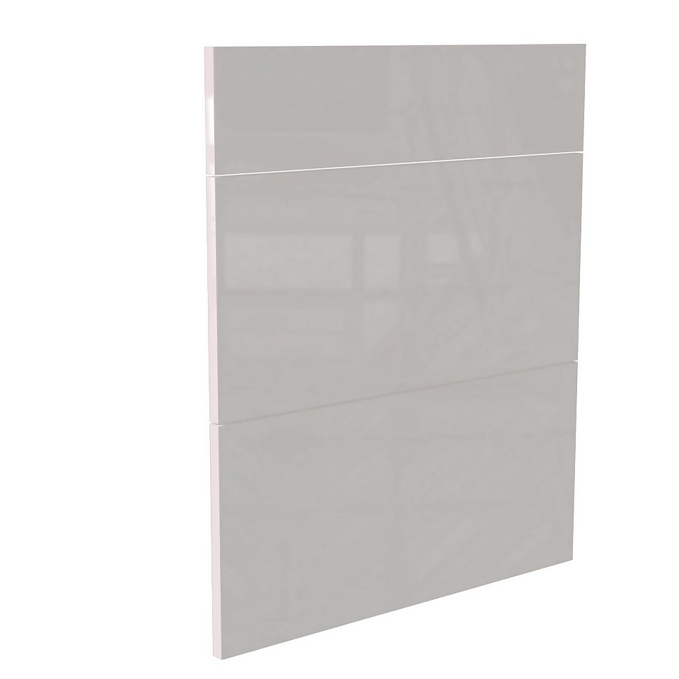 Modern Slab Kitchen 3 Drawer fronts (W)597mm - Gloss Grey