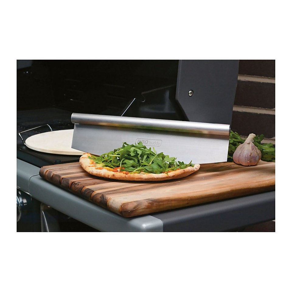 BBQ Pizza Stone with Stand and Cutter