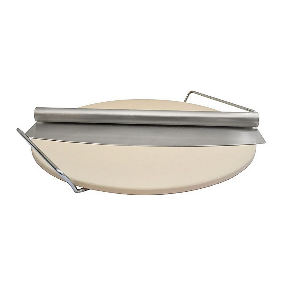 BBQ Pizza Stone with Stand and Cutter Homebase