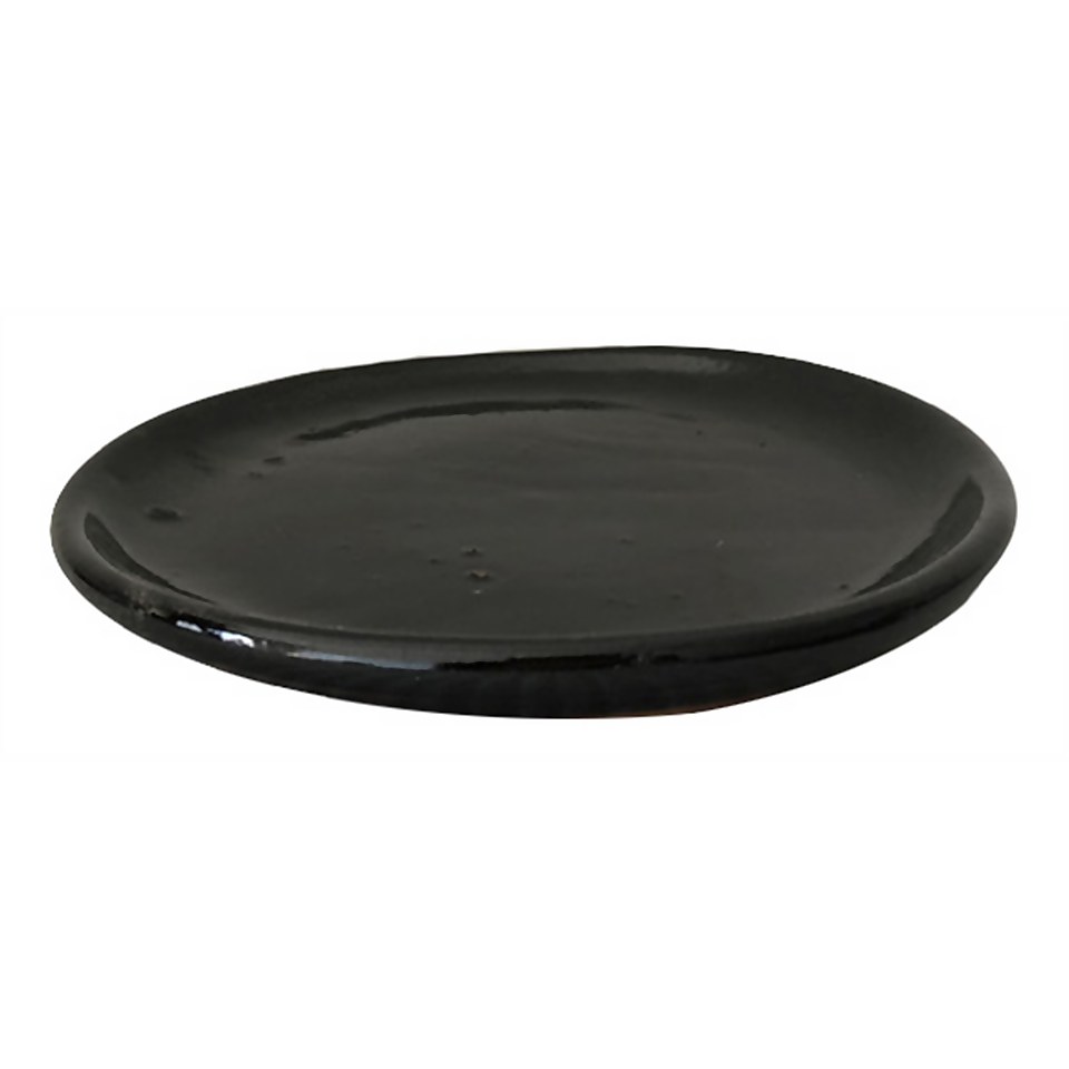 Helix Round Saucer in Black - 18cm