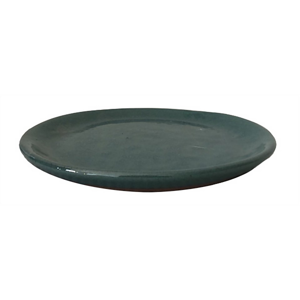 Helix Round Saucer in Forest Green - 23cm