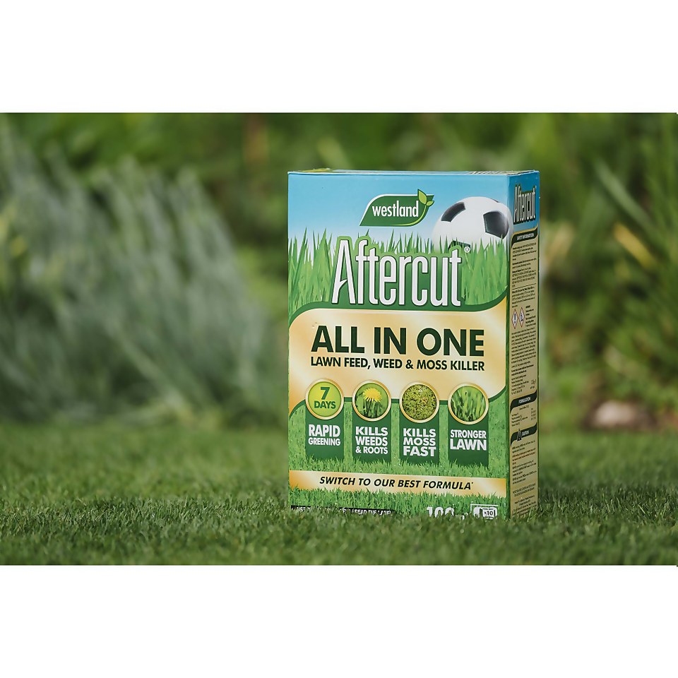 Aftercut All In One Lawn, Feed, Weed and Moss Killer - 100m2